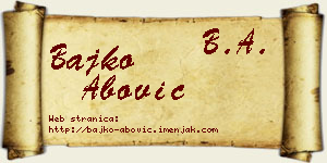 Bajko Abović vizit kartica